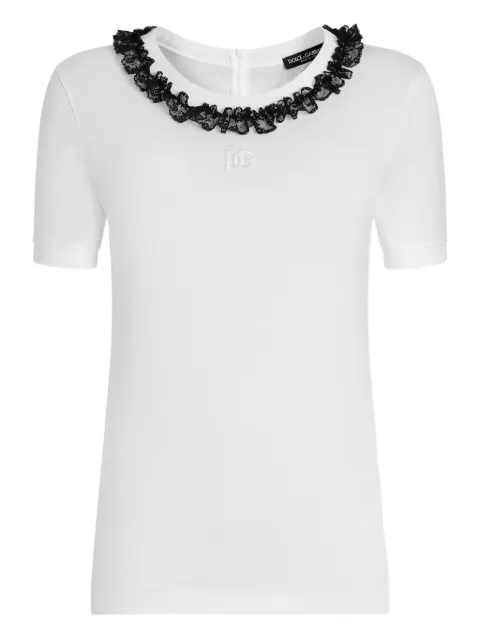 Dolce & Gabbana ruffled-detail T-shirt White F8U08ZGDDPN