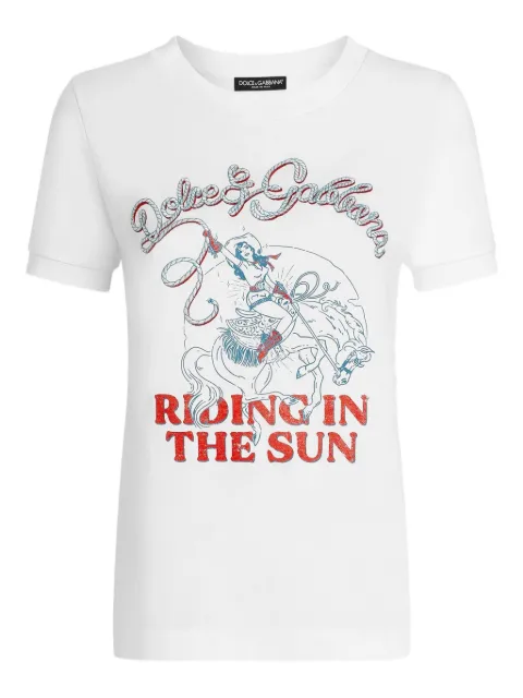 Dolce & Gabbana print-detail T-shirt White F8N08ZGDDMV