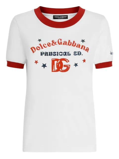 Dolce & Gabbana logo-print cotton T-shirt White F8N08TGDDNG