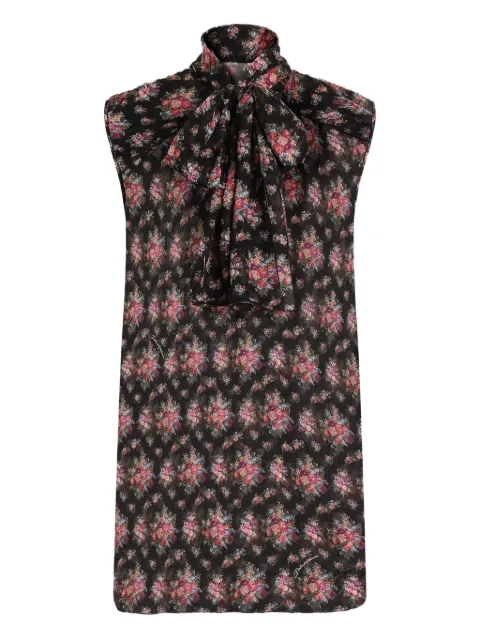 Dolce & Gabbana floral-print bow top Black F7BJ8TIS10F