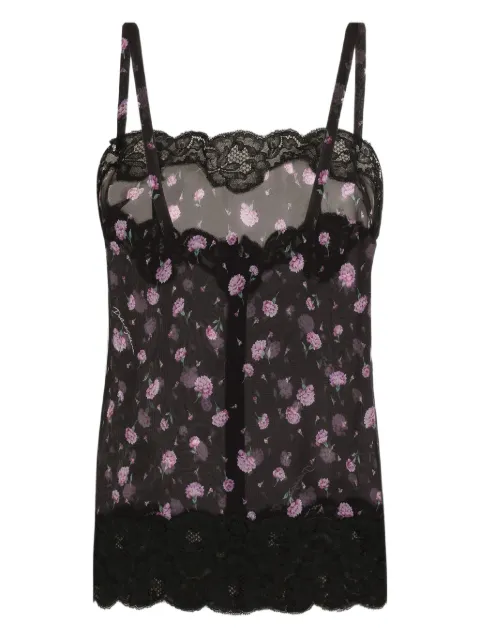 Dolce & Gabbana floral lace tank top Black F7BJ3TIS10Z