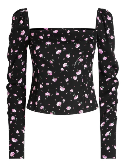 Dolce & Gabbana square-neck floral blouse Black F7BH8TFSA8M