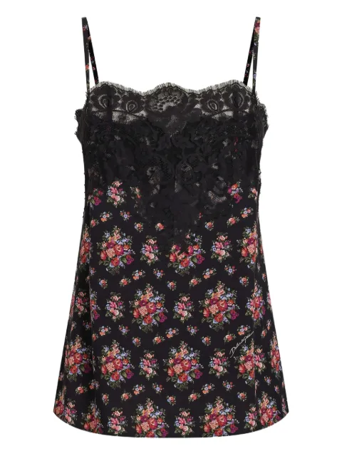 Dolce & Gabbana lace floral tank top Black F7BG9TFSA78