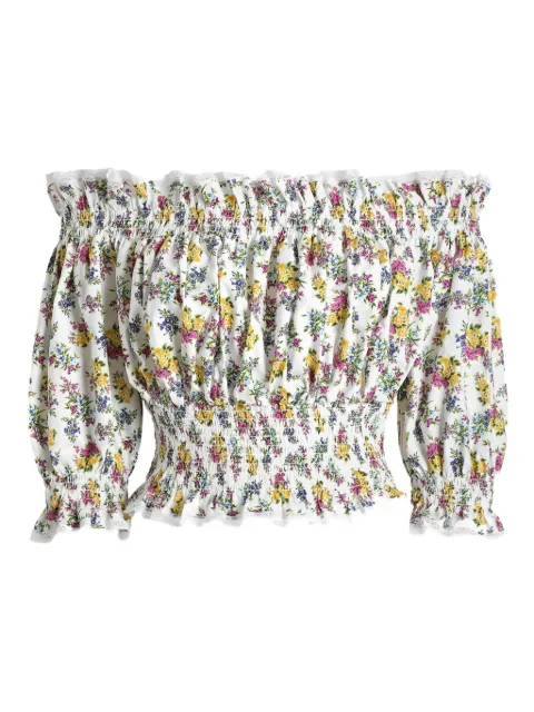 Dolce & Gabbana floral-print off-shoulder top White F7BG4THS5T9