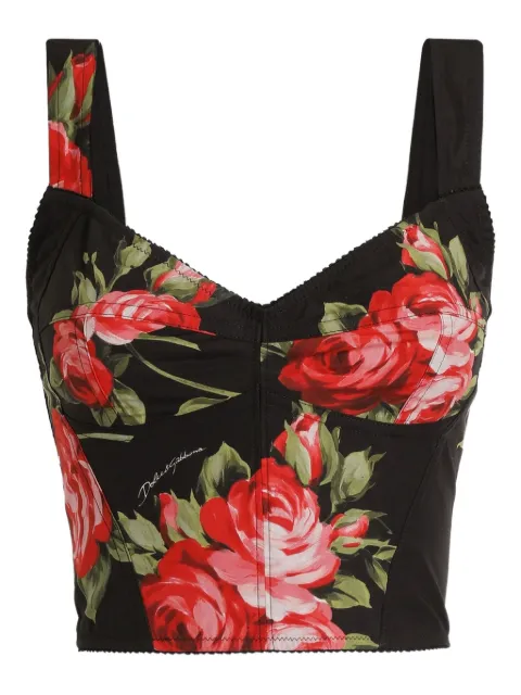 Dolce & Gabbana floral-print top Black F7BB1THS5UT