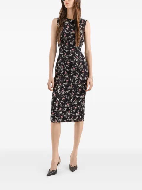 Dolce & Gabbana floral sleeveless midi dress Black F6GASTFSA8I