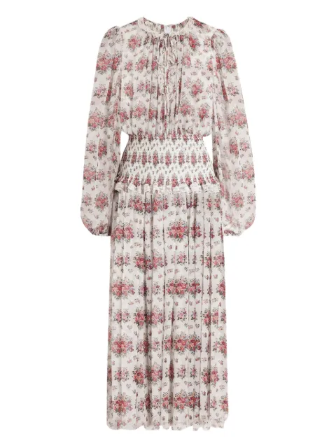 Dolce & Gabbana flower bouquets-print midi dress White F612ETIS10F
