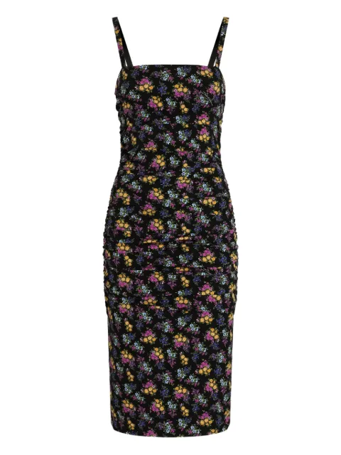 Dolce & Gabbana floral-pattern ruched midi dress Black F610YTFSA8A