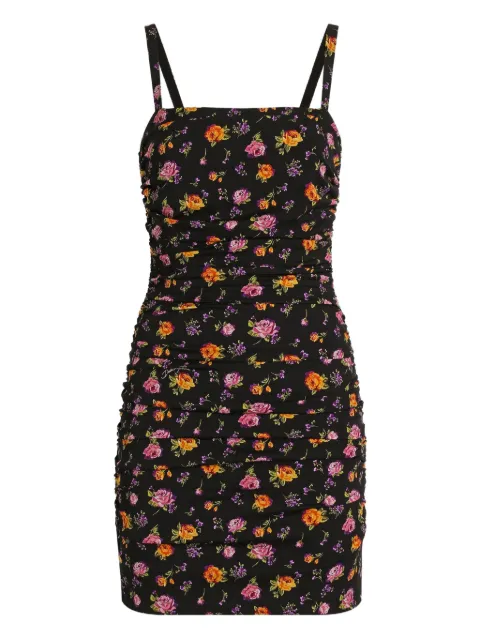 Dolce & Gabbana floral ruched mini dress Black F60IITFSA8D
