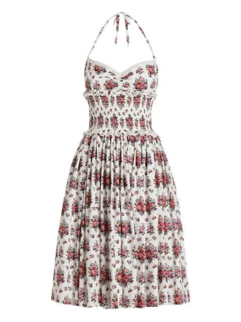 Dolce & Gabbana floral halterneck mini dress White F60F8THS5UA
