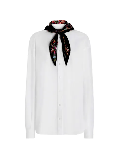 Dolce & Gabbana poplin shirt with silk scarf White F5U17TGDDOX