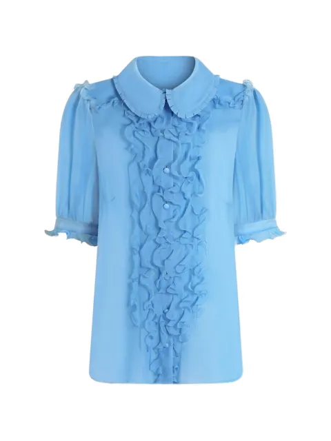 Dolce & Gabbana silk chiffon shirt Blue F5U03TFU1UR