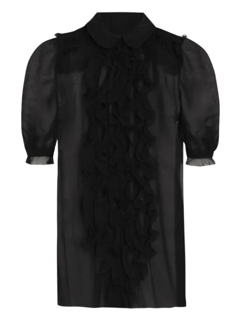 Dolce & Gabbana ruffled collared blouse Black F5U03TFU1AT