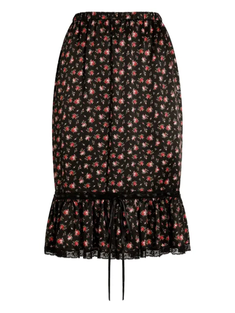 Dolce & Gabbana floral ruffled midi skirt Black F4DCYTIS10H