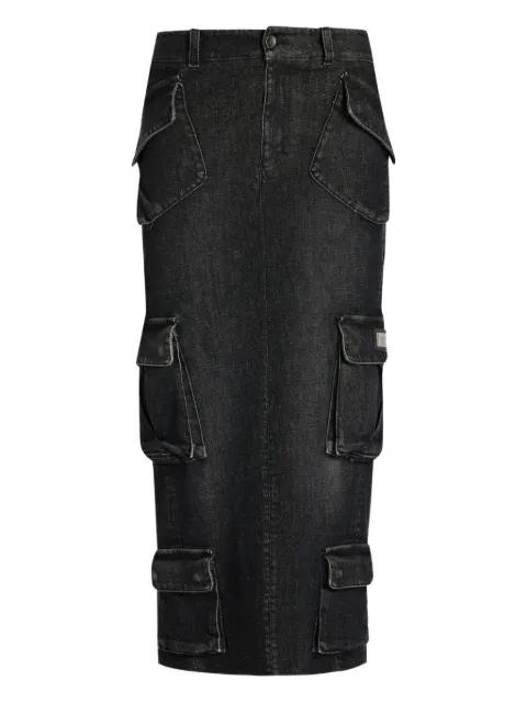 Dolce & Gabbana cargo-pocket midi skirt Black F4DCSDG8OS4