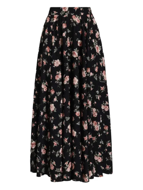 Dolce & Gabbana midi floral-print skirt Black F4DBGTFSA8C