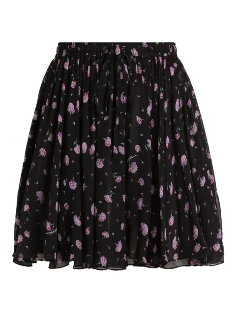 Dolce & Gabbana floral drawstring mini skirt Black F4DB6TIS10Z