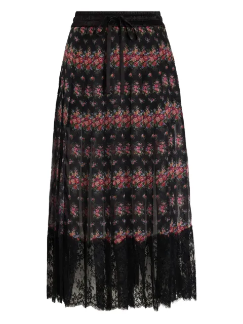 Dolce & Gabbana floral lace midi skirt Black F4DB4TFSSLB