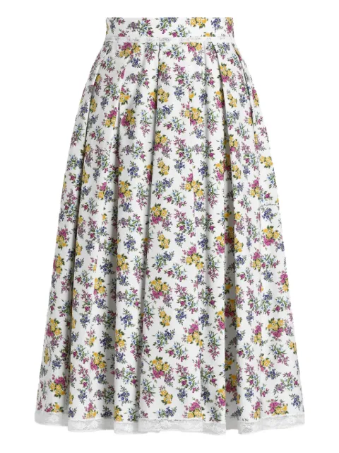 Dolce & Gabbana floral lace skirt White F4DA8THS5T9