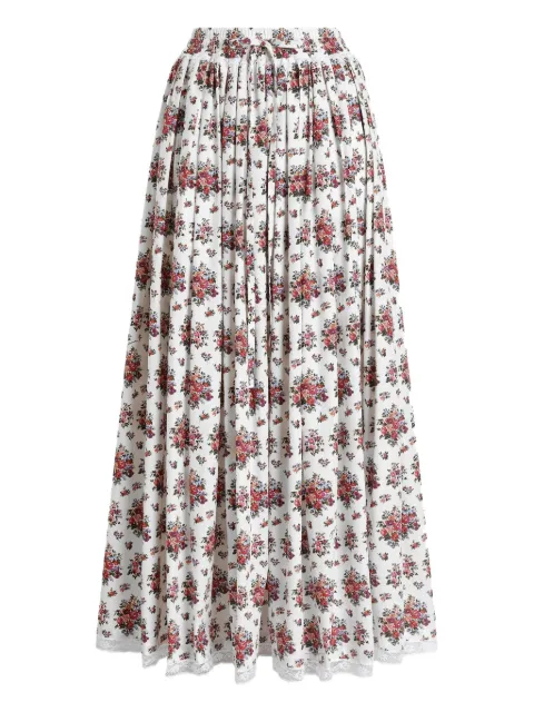 Dolce & Gabbana floral drawstring maxi skirt White F4DA7THS5UA