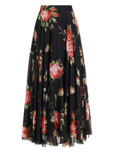 Dolce & Gabbana floral midi skirt Black F4CSOTIS11F