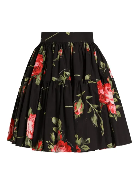 Dolce & Gabbana tiered floral mini skirt Black F4CB1THS5UT