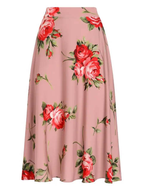 Dolce & Gabbana floral midi skirt Pink F4C02TFSA8Q