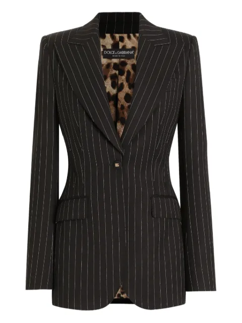 Dolce & Gabbana striped single-breasted jacket Black F29QGTFRBC0