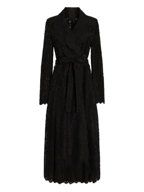 Dolce & Gabbana lace belted coat Black F0W0KTHLMTB