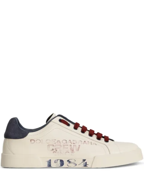Dolce & Gabbana printed-logo lace-up sneakers Neutrals CS2398A0191