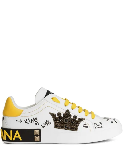 Dolce & Gabbana Portofino leather sneakers White CS1759A0219