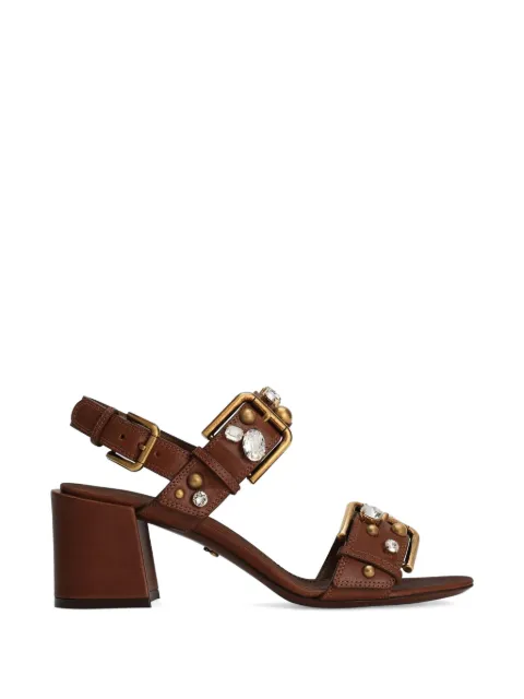 Dolce & Gabbana cowhide Keira sandals with embellishments Brown CR1972A6745