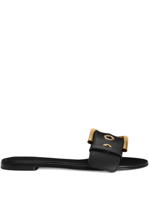 Dolce & Gabbana cowhide flat slippers Black CQ0672AY960