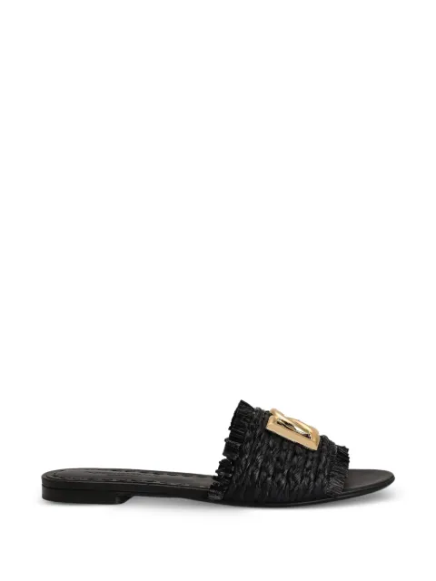 Dolce & Gabbana rafia braided slippers Black CQ0646AN217