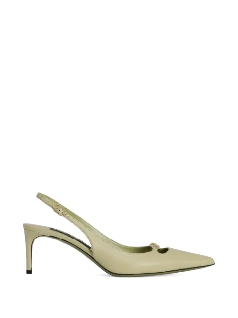Dolce & Gabbana silk-effect nappa leather slingbacks Green CG0796A1953