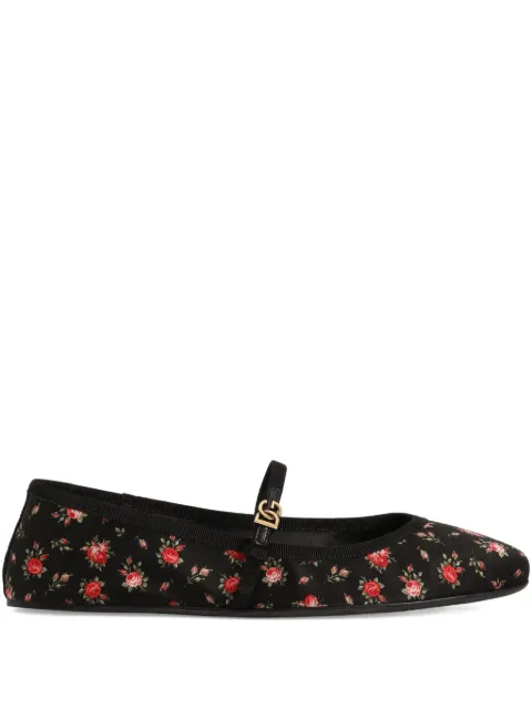 Dolce & Gabbana floral strap ballet flats Black CB0284AX256
