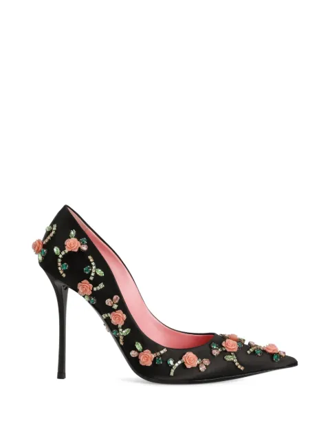 Dolce & Gabbana satin pumps with embellishment Black CD1985A0064