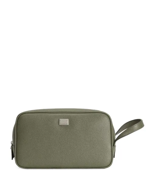 Dolce & Gabbana logo-plaque clutch bag Green BT3310A9AB6