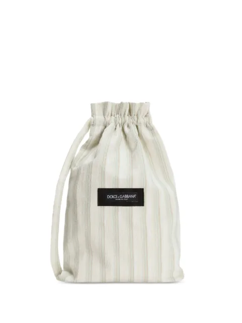 Dolce & Gabbana striped drawstring shoulder bag Neutrals BM2503AY217