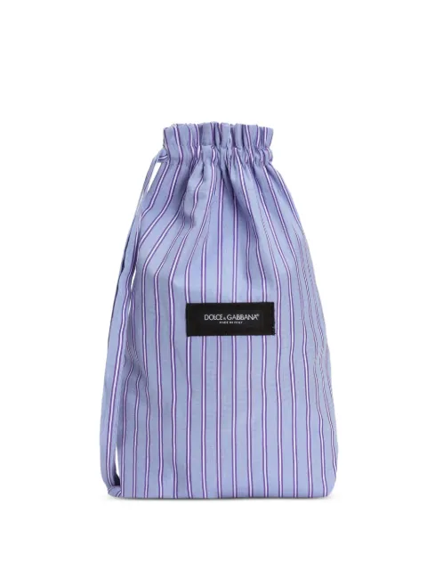 Dolce & Gabbana striped drawstring shoulder bag Blue BM2503A0390