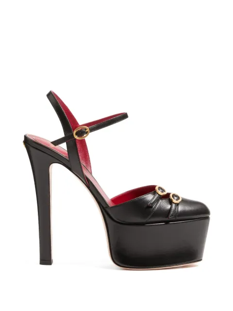 Valentino Garavani Crasher platform pumps in kidskin 145mm Black WS0NM1DDT