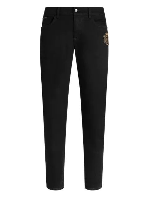 Dolce & Gabbana patch-appliqué jeans Black GY07CZG8OW3
