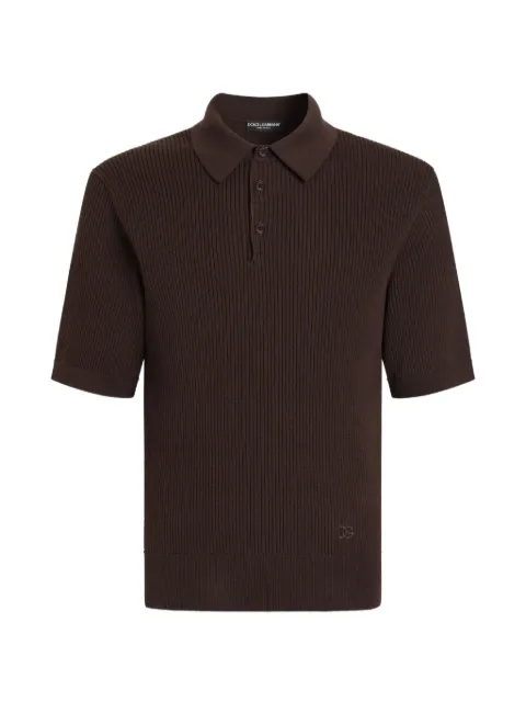 Dolce & Gabbana ribbed polo shirt Brown GXZBJZJBCJC