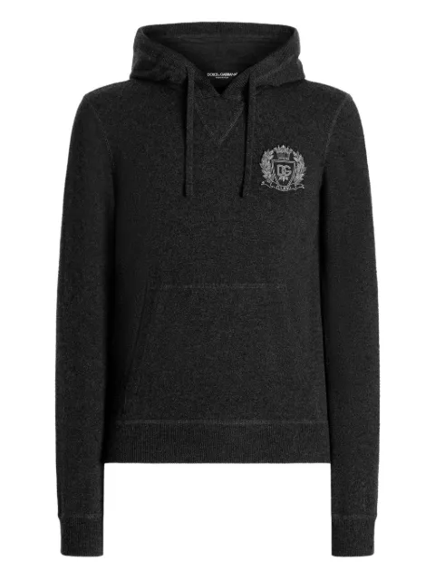 Dolce & Gabbana logo-embroidered hoodie Grey GXX20ZJBWIR