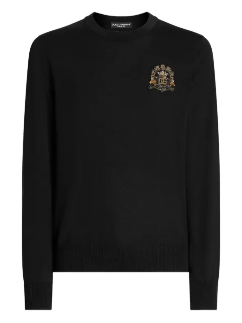 Dolce & Gabbana logo-appliqué sweater Black GXX02ZJDVG8