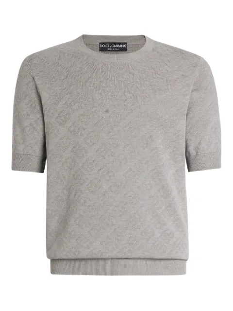 Dolce & Gabbana textured short-sleeve T-shirt Grey GXX03TJBSO9