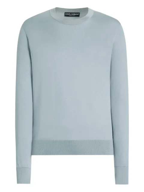 Dolce & Gabbana crew-neck long-sleeve top Blue GXX02ZJBSO5