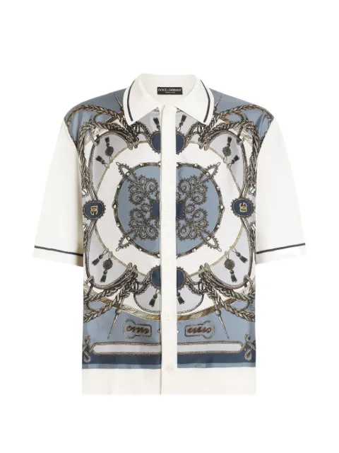 Dolce & Gabbana silk and cotton shirt with twill White GXV90TJGMG3