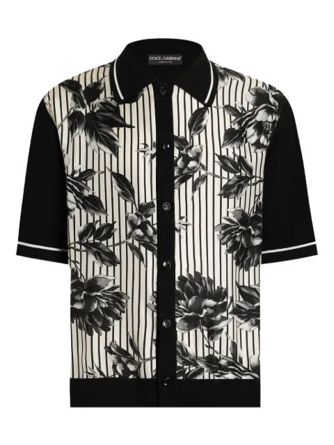 Dolce & Gabbana floral striped shirt Neutrals GXV90TJGMF4