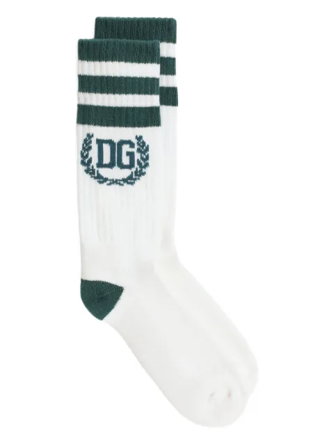 Dolce & Gabbana striped logo socks White GXS80TJBCIF